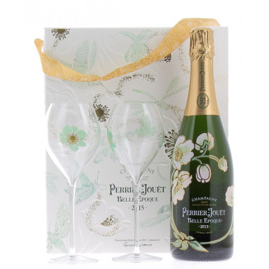 Perrier-Jouët "Belle Epoque" - Millésimé 2015 - Coffret 2 flûtes, édition limité
