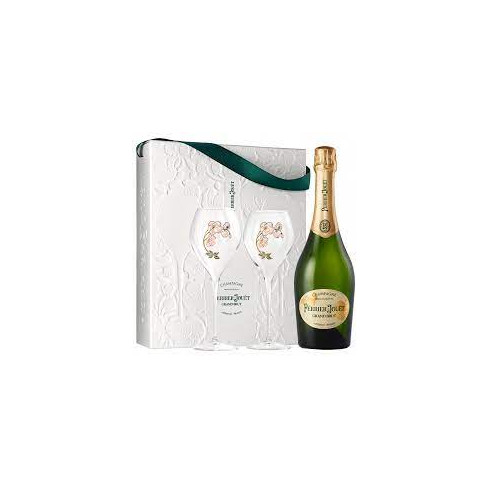 Perrier-Jouët "Grand brut" - Coffret 2 flûtes